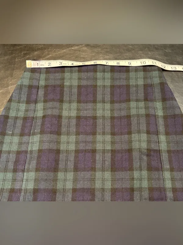 Brandy Melville Blue and Green Plaid Mini Skirt - Image 8