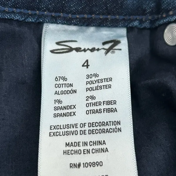 Seven7 Slim Straight Jeans Dark Blue Size 4 - Image 12