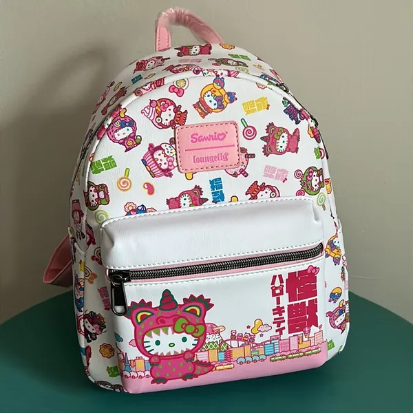 New Loungefly Hello Kitty Monster Costumes Graphic Vegan Leather Mini Bag - Image 10