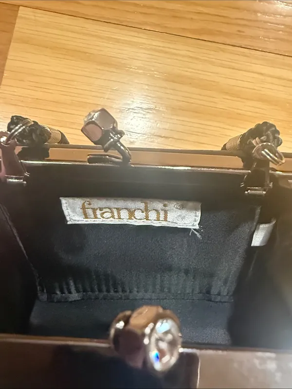 Franchi black with rhinestones little hand bag . - Image 2