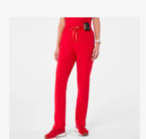 Figs High Waisted Dowa Scrub Pants Pop Red - Image 4