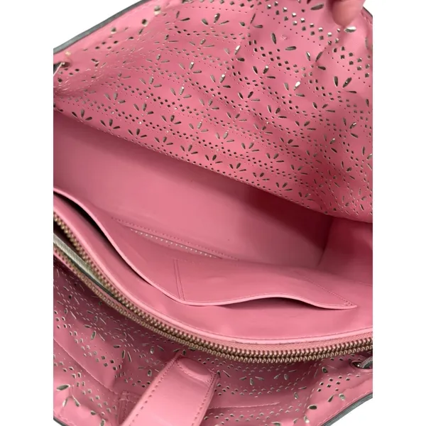 Kate Spade Leather Hayes Perf Tote Bag Bright White‎ / Bright Carnation Pink - Image 13