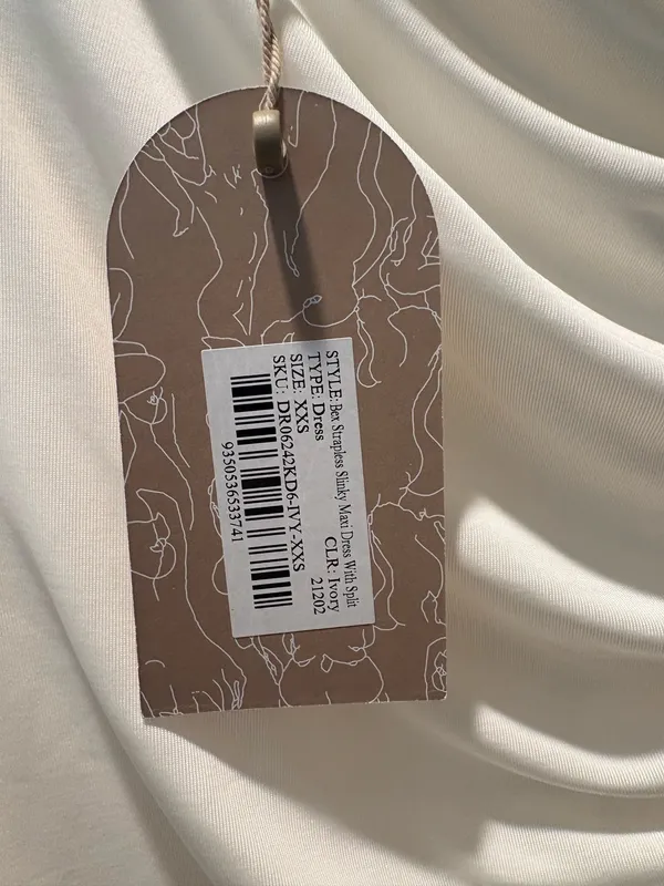 White Strapless Meshki Dress Maxi - Image 3