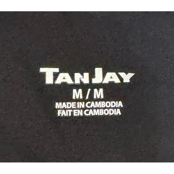 TanJay Women's Top‎ Embroidered Eyelet Crew Neck Short Sleeve Black Medium NWT - Image 6
