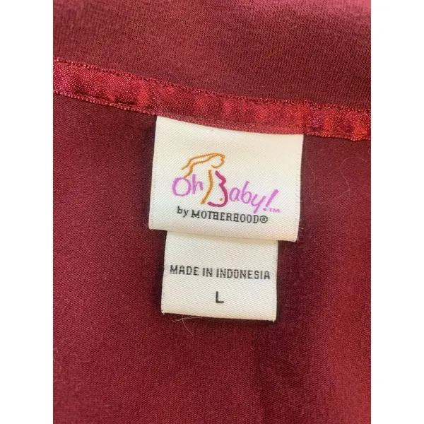Oh Baby Motherhood Maternity Belted Empire Top Large 3/4 Sleeve‎ V Neck Stretch - Image 4