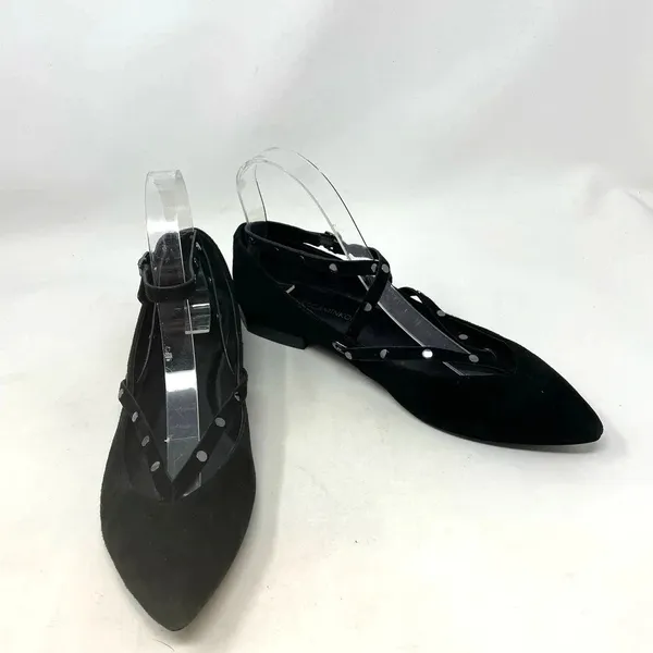 Rebecca Minkoff Faye Black Suede Studded‎ Pointed Toe Flats Size US 7.5 - Image 4