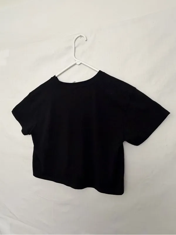 AS Colour Womens Small Stay Danglin Graphic Crop Top T Shirt Black Cotton(A930) - Image 9