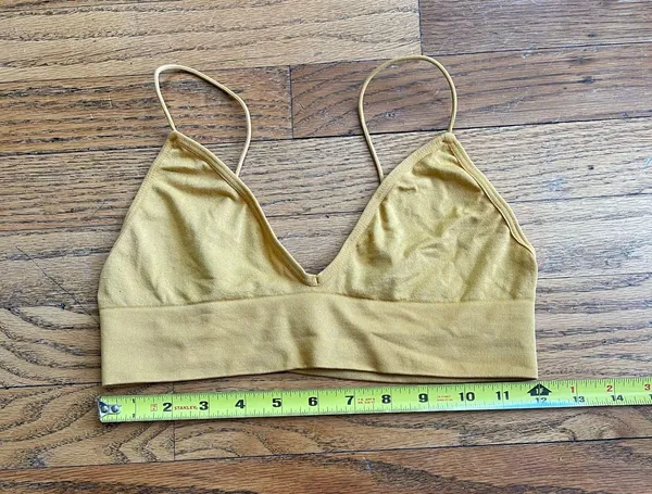 Cotton On Seamless Triangle Longline Mustard Bralette - Image 2