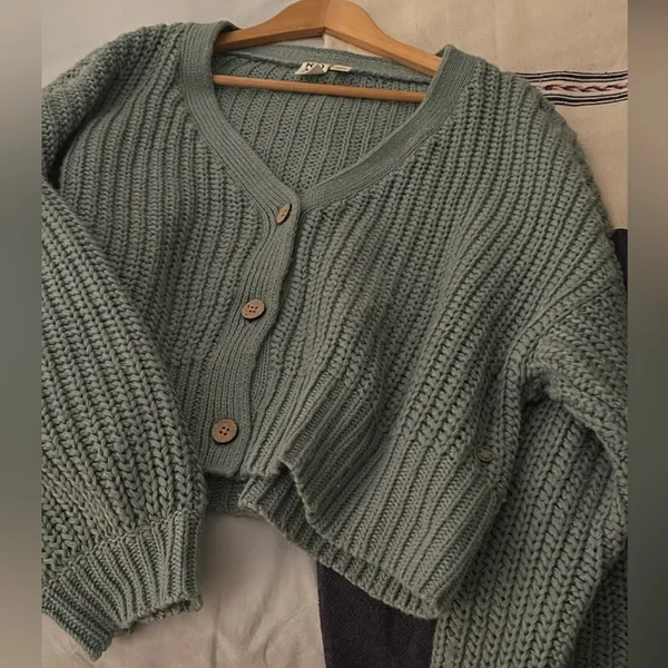 ROXY knit Boxy Sage sweater Sz XL - Image 4