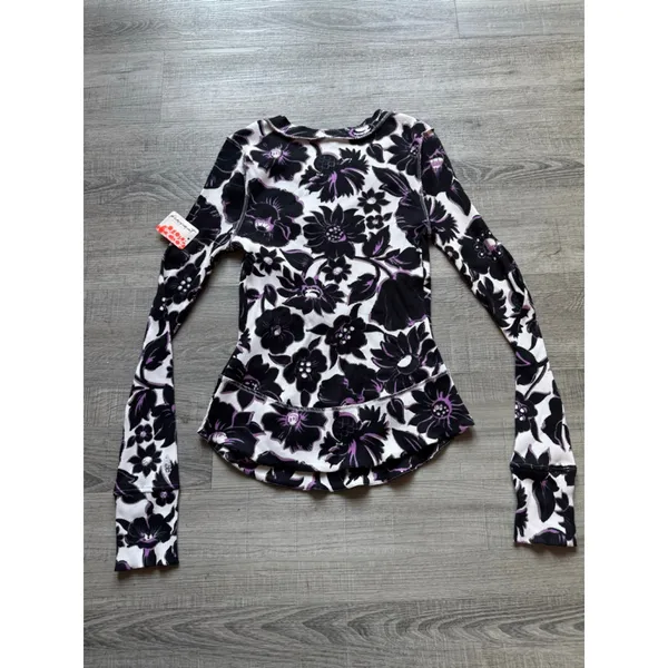 Free People Movement Rally Printed Layer Size Small Garden Floral Lilac - Image 6