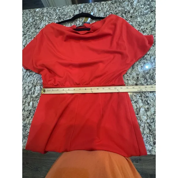 ALEXIA ADMOR Draped Shoulder Mini A-Line Dress Red‎ Size Medium - Image 10