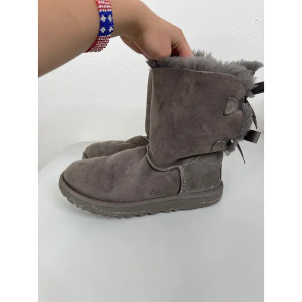 Ugg Bailey‎ Bow II Short Gray Boots Size 8 - Image 3