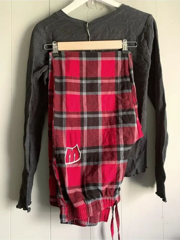 Bottom Drawer Sleepwear Ladies UW Badger Red Plaid PJ Lounge Pant Set L - Image 2