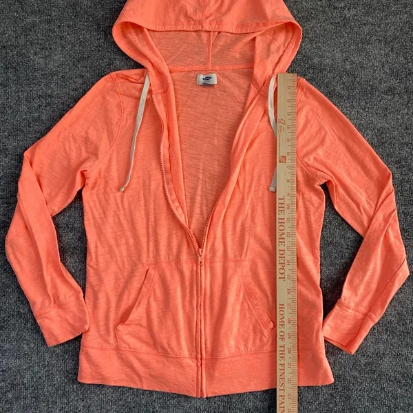 Old Navy Coral Orange Zip Up Hoodie Activewear Gym Workout Comfy Casual Basic - Image 7
