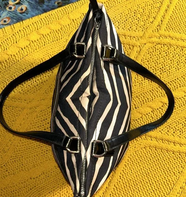 Coach Vintage Canvas Zebra Print Tote Shoulder Bag - Image 5