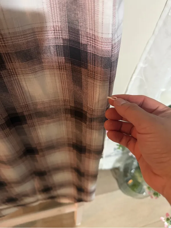 Plaid Sleeveless Shirt Dress in Pink with Belt - Image 6