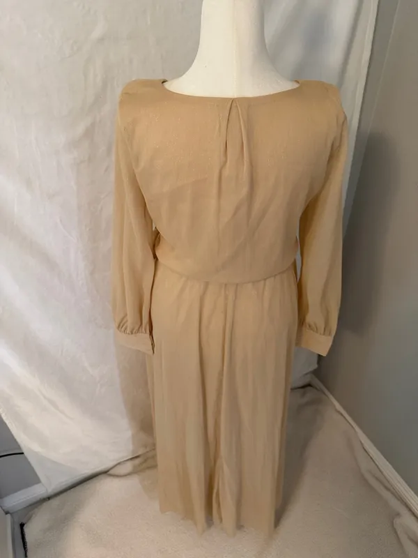 bohme Beige Wrap Maxi Dress with Waist Tie - Image 6
