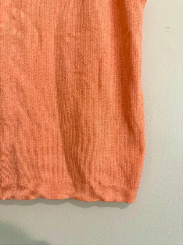 J.Crew Sweater Tank Orange Ribbed Silk Blend Style Preppy Summer Size M - Image 3
