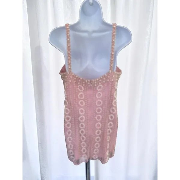 LPA Lelia beaded Mini dress bubble pink Size M - Image 8