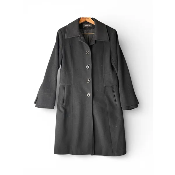 Jones New York Women Black Wool Blend Car Coat Overcoat JWMA9143 Size 14‎ - Image 3