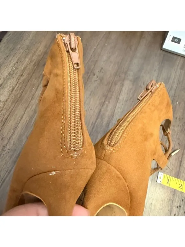 Shoe Republic LA Tan Suede Gladiator Styled Stiletto - Image 11