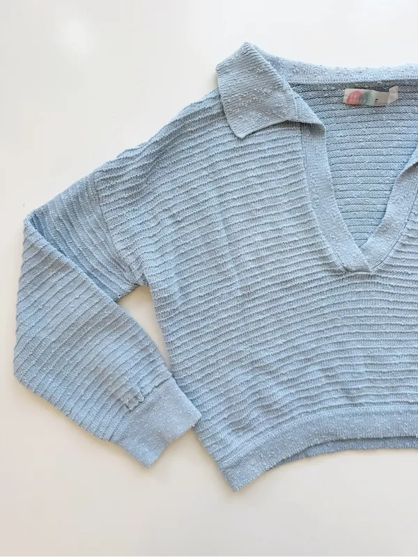 Free People Beach Blue Carter Sweater Set Size Medium - Image 3