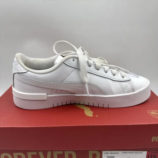 PUMA Court Sneaker, White, Women's Casual Low Top Leather Shoes Size 6.5 - Image 11