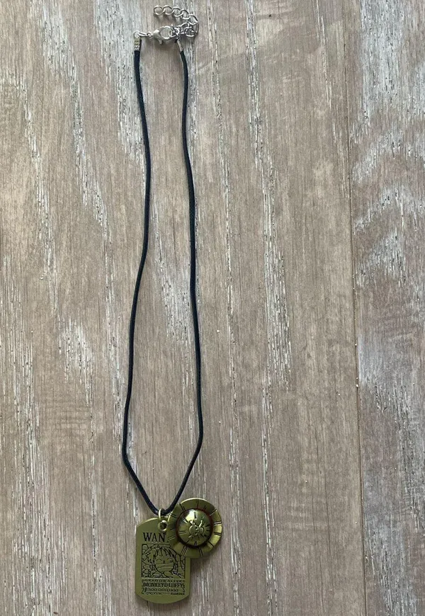 One Piece anime Monkey D Luffy pirates straw hat dog tag leather necklace NEW - Image 3