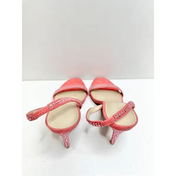 Marc Fisher Betila Pink Rhinestone Slingback Stiletto Sandals Womens 7.5 M‎ - Image 5