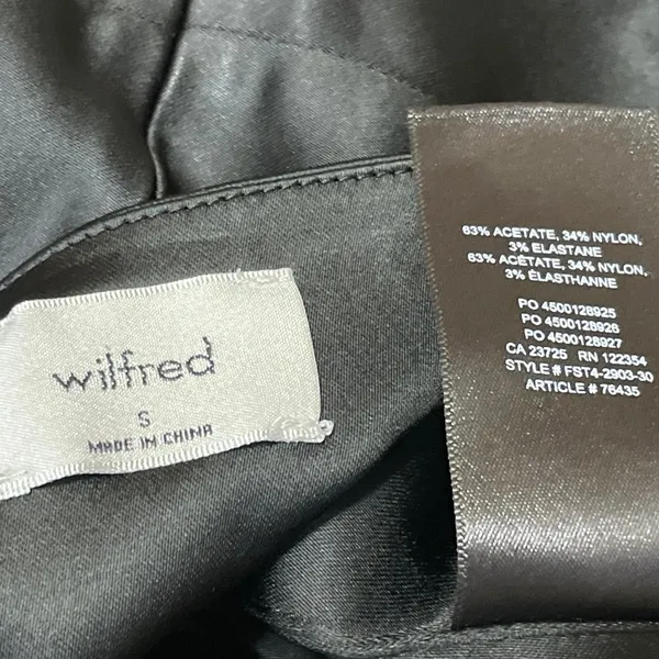 Aritzia Wilfred Shine Women's Black Sleeveless Satin Cropped Tank Bustier Top S - Image 4
