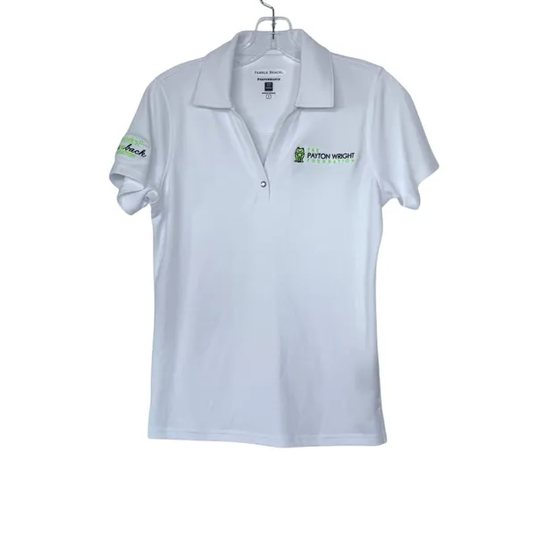 Pebble Beach White Company Logo Polo Short Sleeve Golf Top Womens Size Small - Image 9