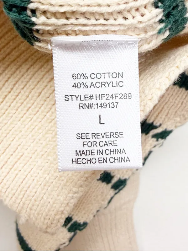 NEW CARLY JEAN LOS ANGELES CJLA Avila Cropped Sweater Green Stripe Large - Image 6