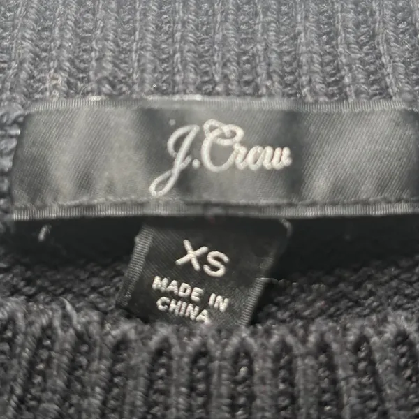 J. Crew Black 100% Cotton Long Sleeve Sweater‎ XS Preppy Classic - Image 5