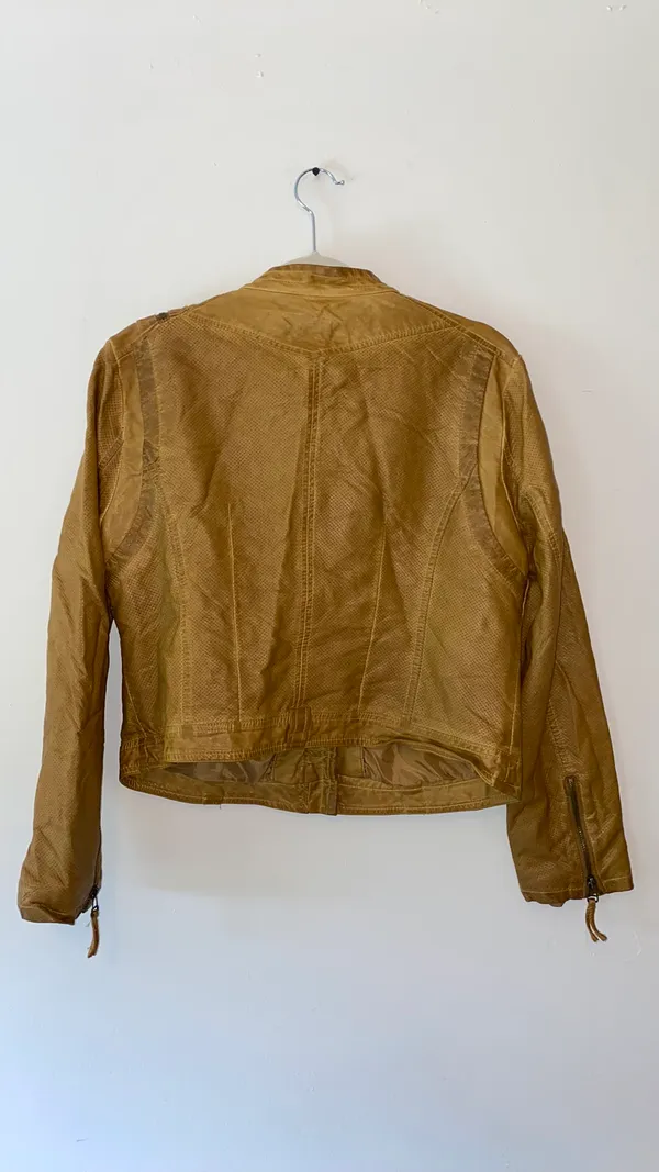 Members Only Camel Colored Leather Jacket - Image 2
