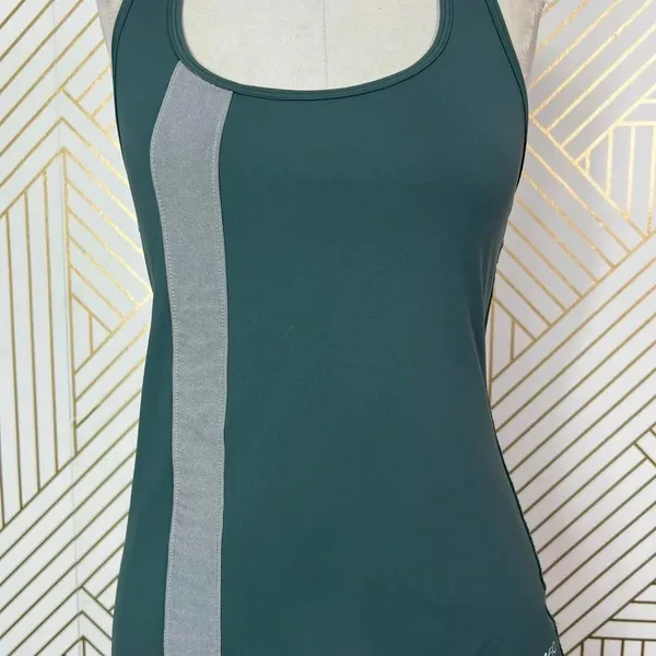 Splits59 Dark Green Racerback Mesh Stripe Tank Top‎ Size Medium - Image 4