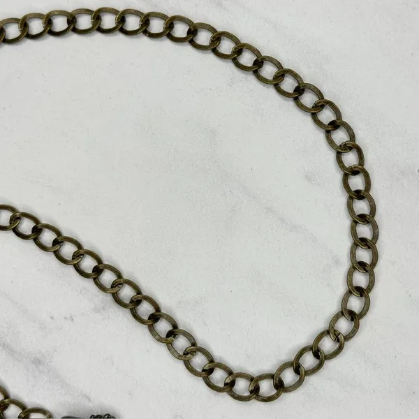 Floral Filigree Bronze Gold Tone Chain Belt OS ✨ - Image 9