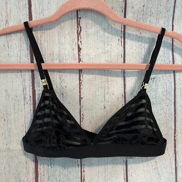NWT Aerie Velvet Stripe Triangle Bralette - Image 6