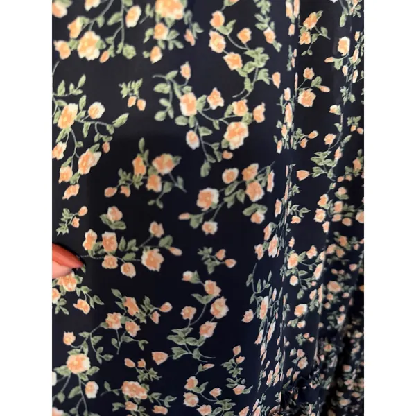 Petal + Pup Edwina Smocked Navy Tiered Smocked Floral Dress - Size S - Image 9