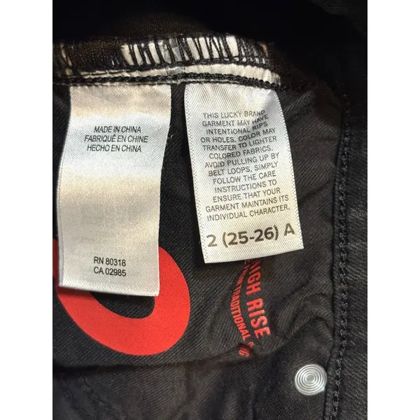 Lucky Brand Uni High Rise Boot Jeans Black Stretch Denim Size 2 (25-26) - Image 6