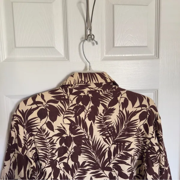 New MNG Mango Women’s XS Oversized Tropical Print Linen Blend Blazer Jacket - Image 7