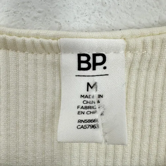 BP Cream Seamless‎ Compression Ribbed Long Sleeve Bodysuit Womens Medium Casual - Image 3