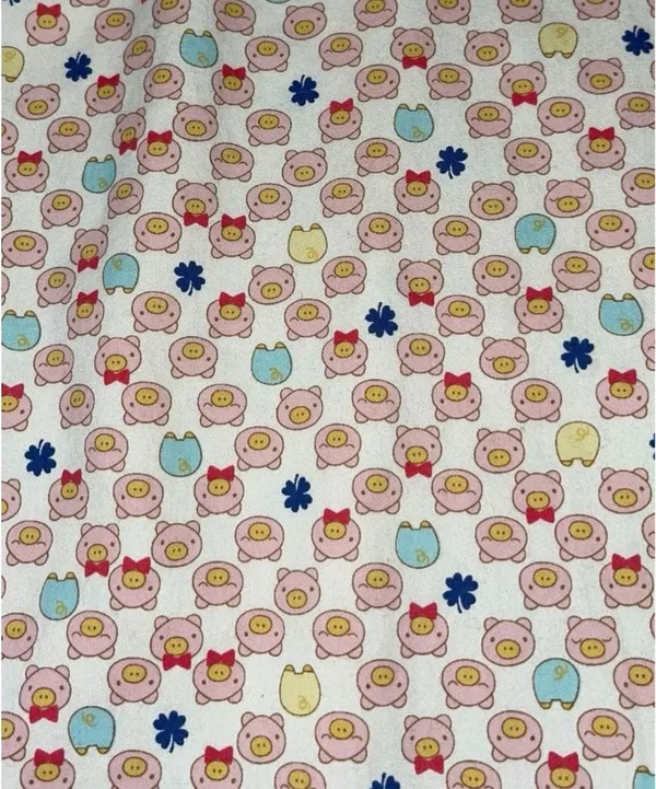 Crystina Binna Pig Head Pajama Set Size LG Beige Button Front Top Pull On Pants - Image 11