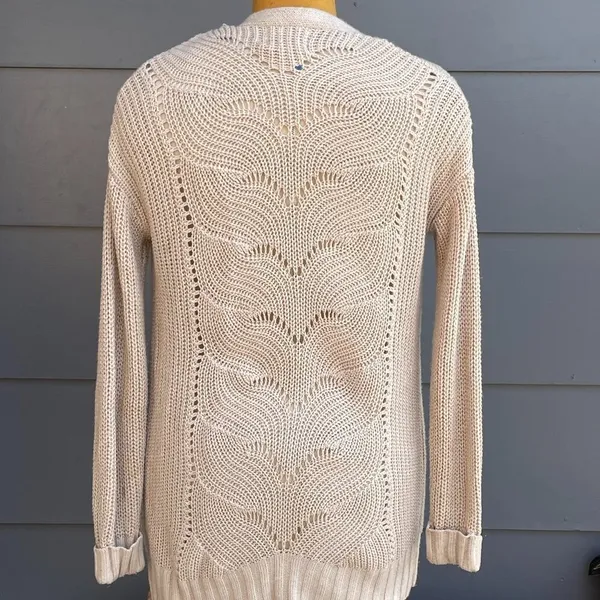 Cream duster knit cardigan Sz small - Image 3