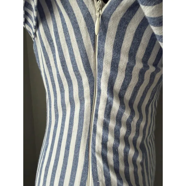 Lulus Seaside Skipper Blue White Striped Off Shoulder Mini Dress XS NWT - Image 5