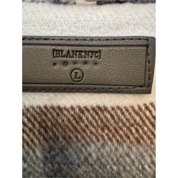 Blank NYC Cream, Gray & Brown Plaid Shacket - Image 3