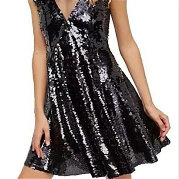 Free people Black Dance Til Dawn Mini Dress - Image 4