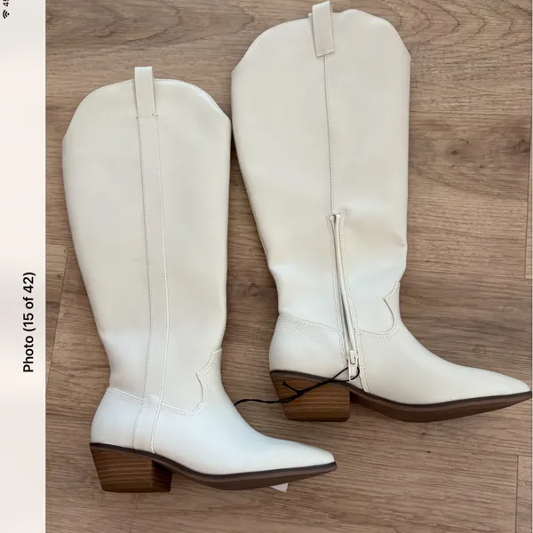 Universal Threads New white cowboy boot 5 wide calf new - Image 5