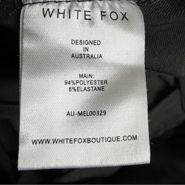 White Fox High Waist Wide Leg Tailored Trousers Charcoal Gray Buckle Waist M - Image 6