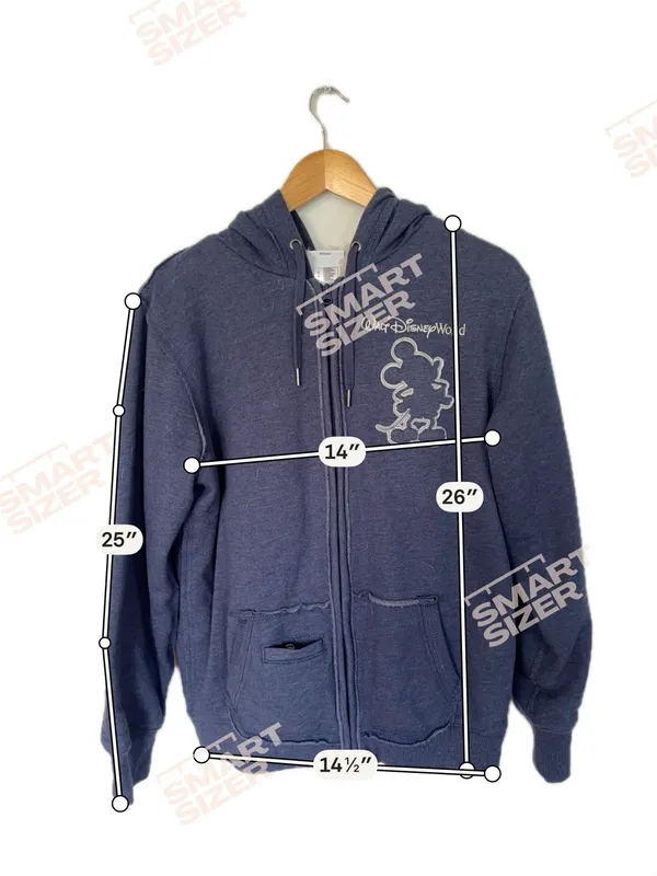 Disney Women’s Zip-Up Hoodie in Navy with White Mickey Outline - Image 3