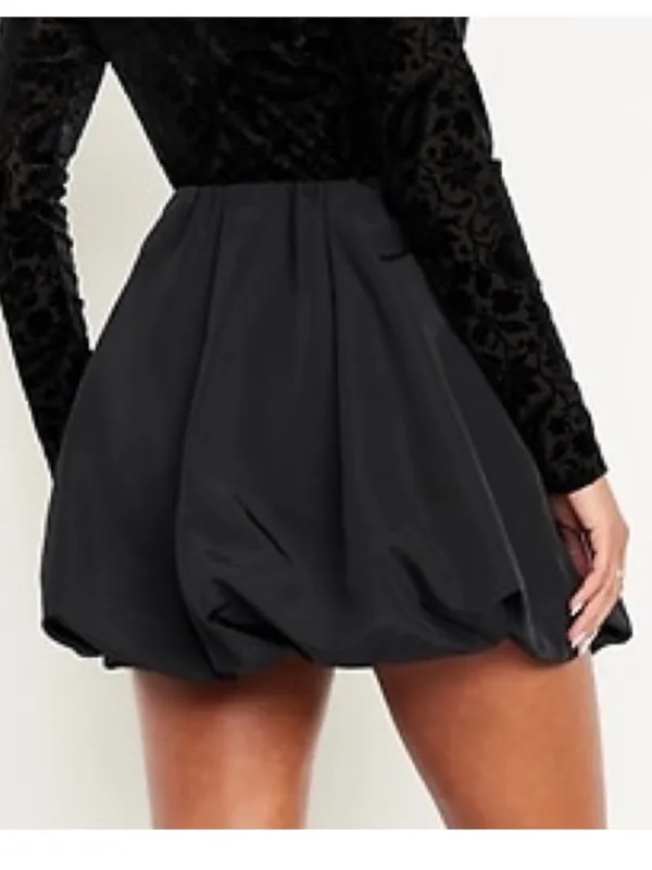 Old Navy Y2K Black Bubble-Hem Glam Coquette Girl Flirty Glam Mini Skirt XS - Image 4